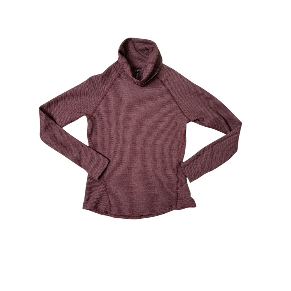 Kuhl Petra Waffle Knit Turtleneck Women's Sweater Thumbholes 8066 Wine Size XS